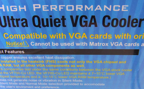 Cannot be used with Matrox VGA