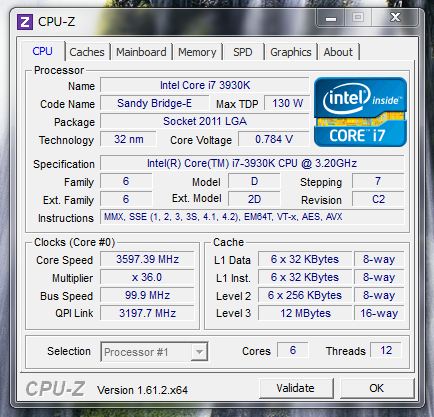 CPU-Z アイドル状態