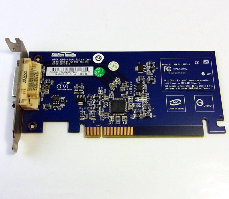 Silicon Image ORION ADD2-N DUAL PAD x16 Card | Silicon Image ...