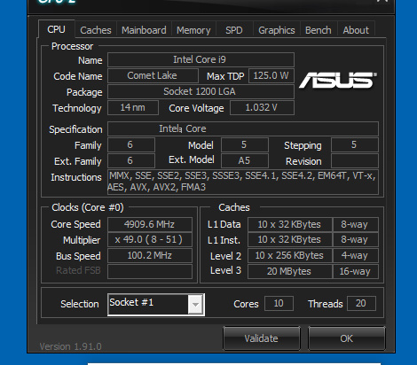 i9-10900K CPU-Z