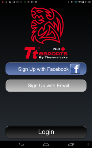 Tt esports Plus+のログイン画面