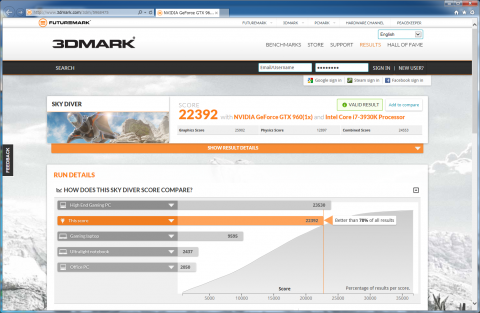 3DMark SkyDiver GeForce GTX960 SuperJetStream