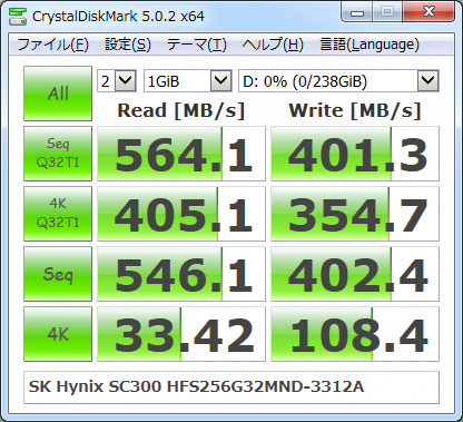 Crystal Disk Mark 5.0.2