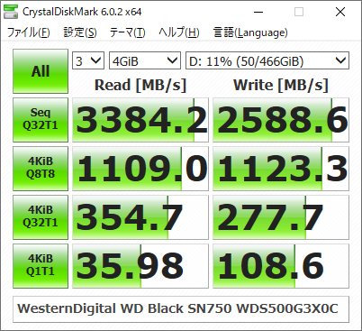 ▲WesternDigital WD Black SN750 WDS500G3XHC