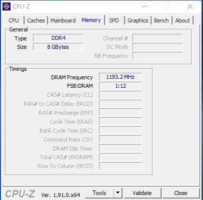 CPU-Zのメモリ表示　2400MHｚ駆動