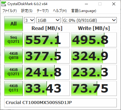 ▲Crystal Disk Mark 6.0.2
