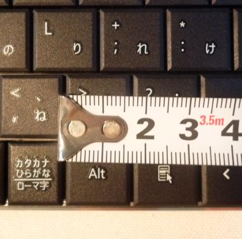 Wedge Mobile Keyboardのキーピッチは端まで同一