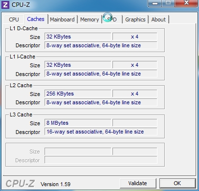 CPU-Z Caches 2600K
