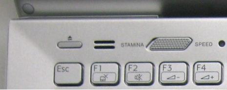 性能優先とスタミナ優先の選択ボタン
