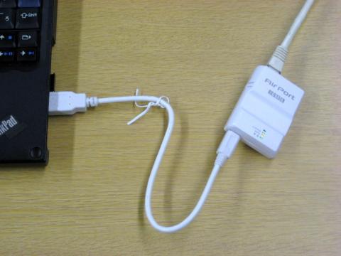 USBとLANケーブルの接続