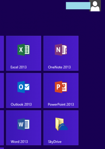 Windows 8.1のアプリ画面のOffice 2013アイコン