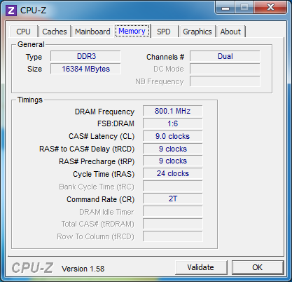 CPU-Z　DDR3-1600