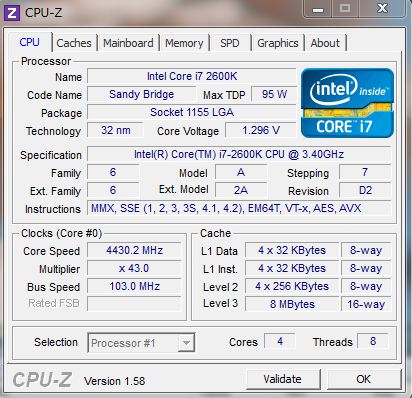 CPU-Z(4.4GHｚ）