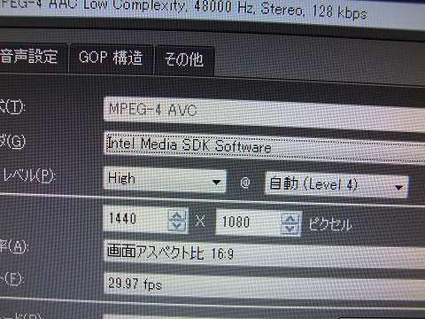 「Intel Media SDK Software」ON！！