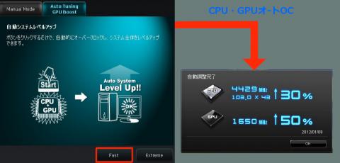 CPU・GPUオートOC