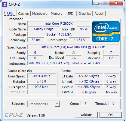 CPU-Z４．０GHｚ