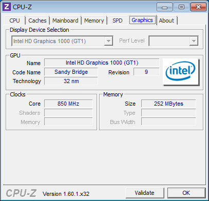 Intel HD Graphics 1000？