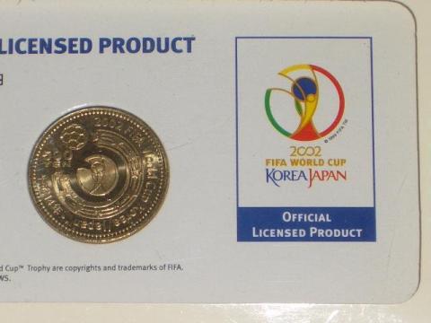 2002年サッカーW杯 日韓大会 記念500円銀貨（アップ画像）