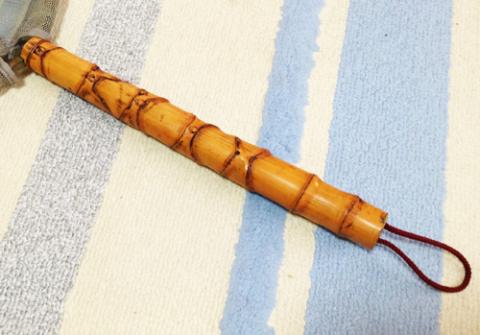 握りやすい布袋竹製のグリップ