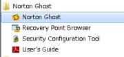 「Norton Ghost」を起動するには「スタート」→「すべてのプログラム」→「Norton Ghost」→「Norton Ghost」を選択する