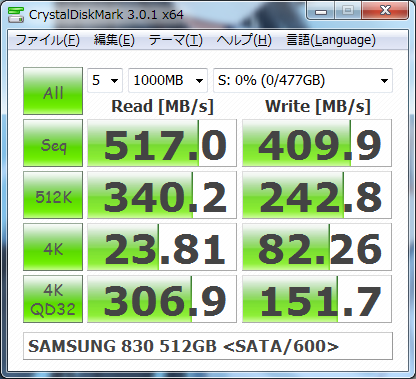 SAMSUNG SSD 830 512GB SATA/600