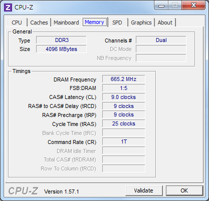 CPU-Z：memory