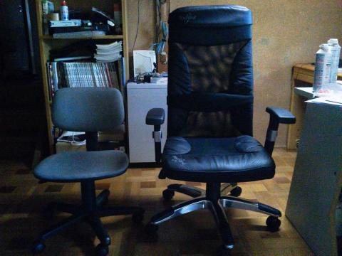 使用していた椅子との大きさ比較