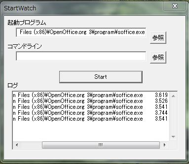 OpenOffice 3.3 起動速度 2.5インチHDD