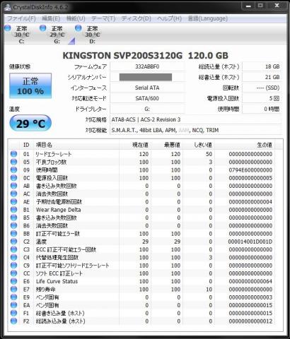 Kingston SSDNow V+200 120GB　(SVP200S3B/120G) 
