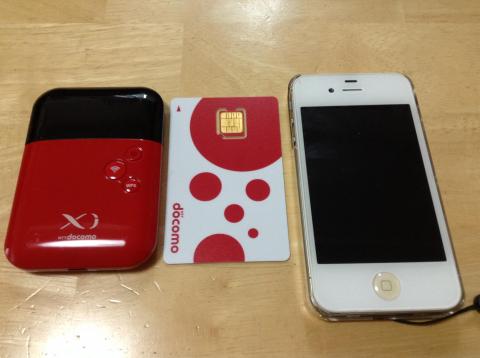 iPhone4s+L-04D+楽天SIM
