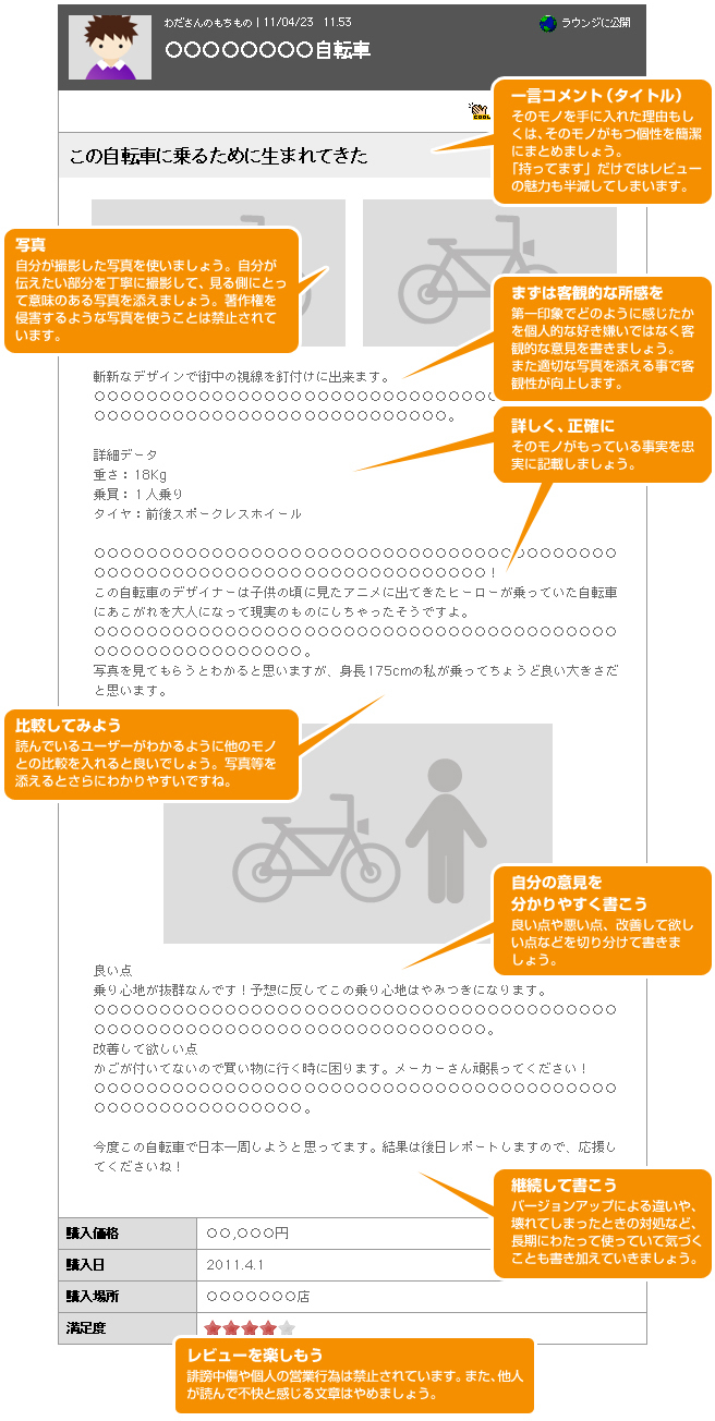 レビューの書き方に困ったあなたに。ワンポイントアドバイス！