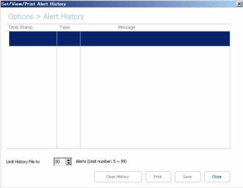 Option の Alert History です。通知履歴ですね。