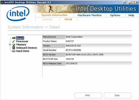 System Inormation の Detail の Board です。マザーボードのBIOS情報などが表示されています。