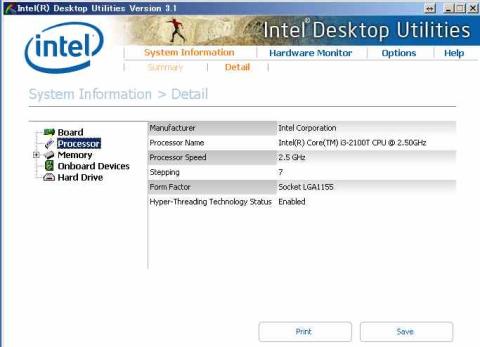 System Inormation の Detail の Processor です。CPU情報が表示されています。