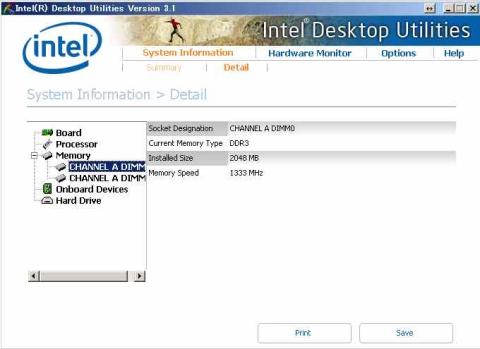 System Inormation の Detail の Memory の詳細です。容量やスピードが出て居ますね。