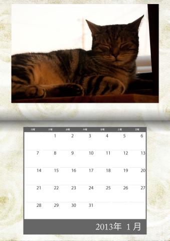カレンダー2013年1月