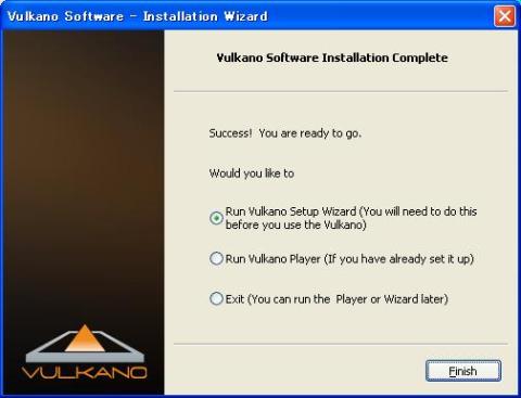 インストールが完了しました。デフォルトで、セットアップツールが起動するように選択されていますので、そのままFINUSHをクリックします。