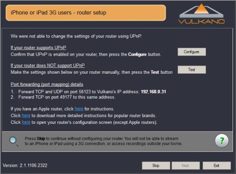 どうやらUPnPでの自動設定が出来なかったようなので手動で設定を行います。