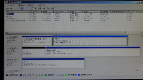 ディスクマネージャーの画面