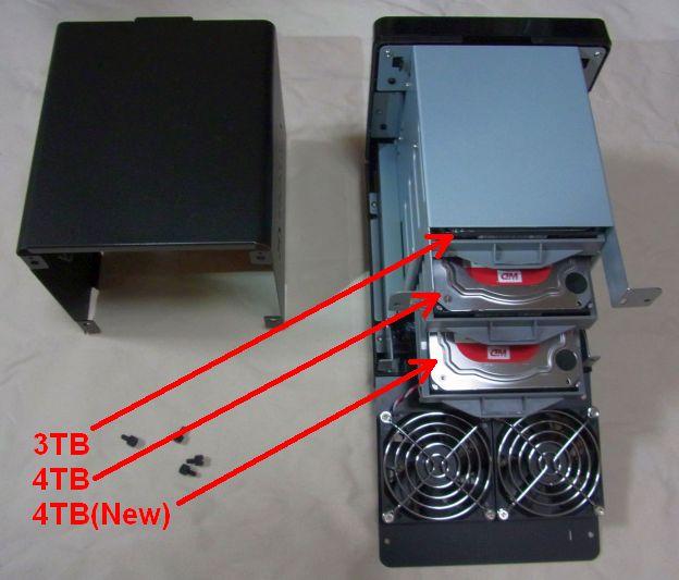 3TB+4TB+4TBの3HDD構成