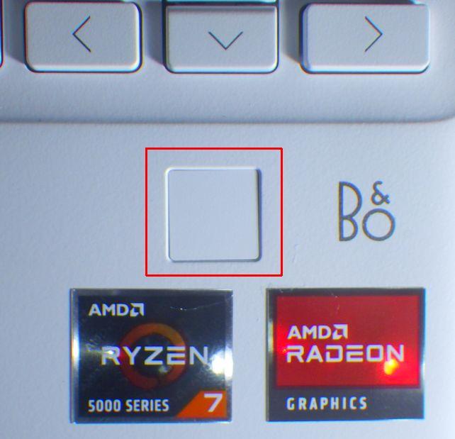 このキーボード右下にある□が指紋認証システム