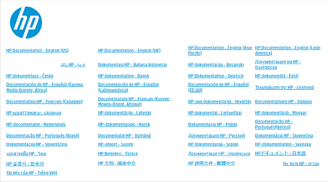 各言語でのドキュメントページへのリンク