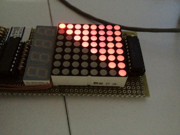 左側(点灯数少)は明るく、右側(点灯数多)は暗い