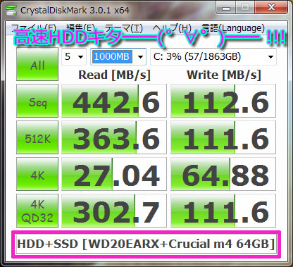 ハイブリッドで高速なHDD完成!!!