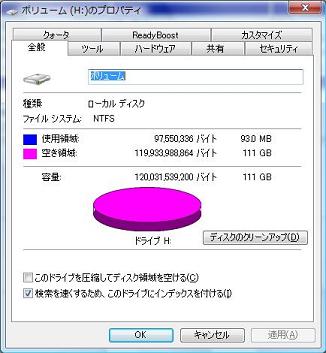 SSDのプロパティ