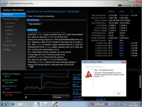 Autotune、途中IDU警告があった