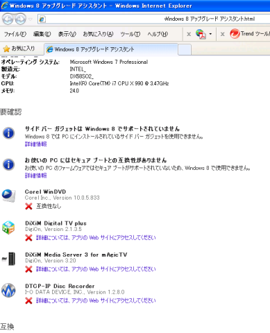 互換性のないデバイスとアプリのリスト