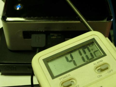 室温34℃の環境で、WEI実行時のリッド表面温度