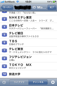 チャンネル一覧