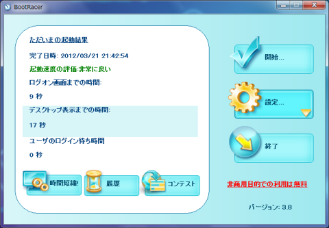 IdeaPad U300s のBootRacer結果